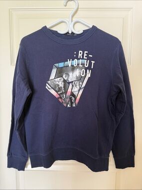 Revolution Graphic Crewneck Sweatshirt - Navy